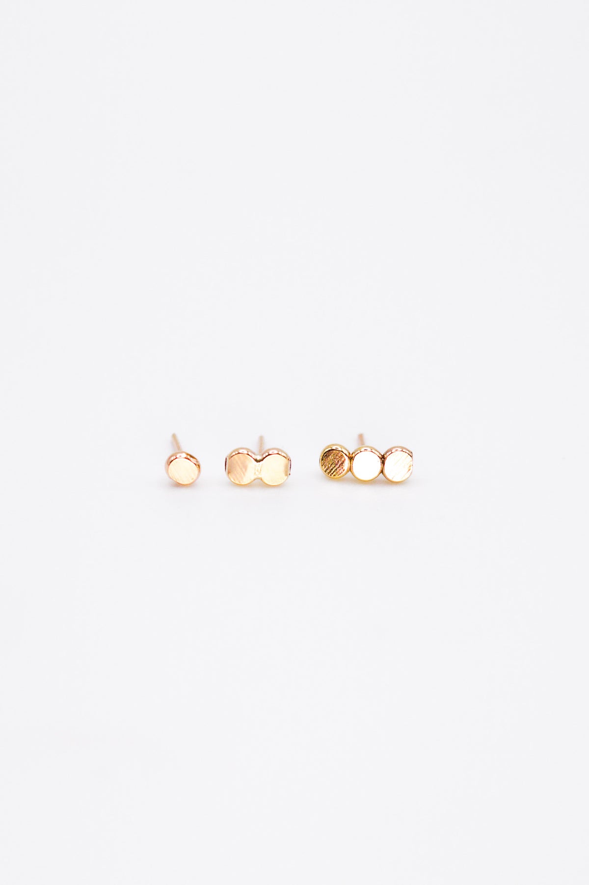 Hammered Bead Flat Back Stud Earring