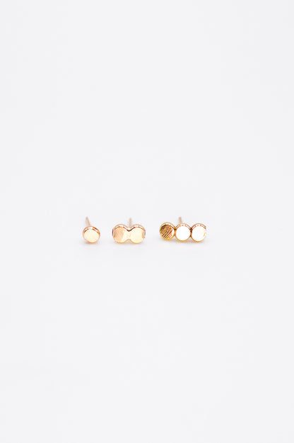 Hammered Bead Flat Back Stud Earring