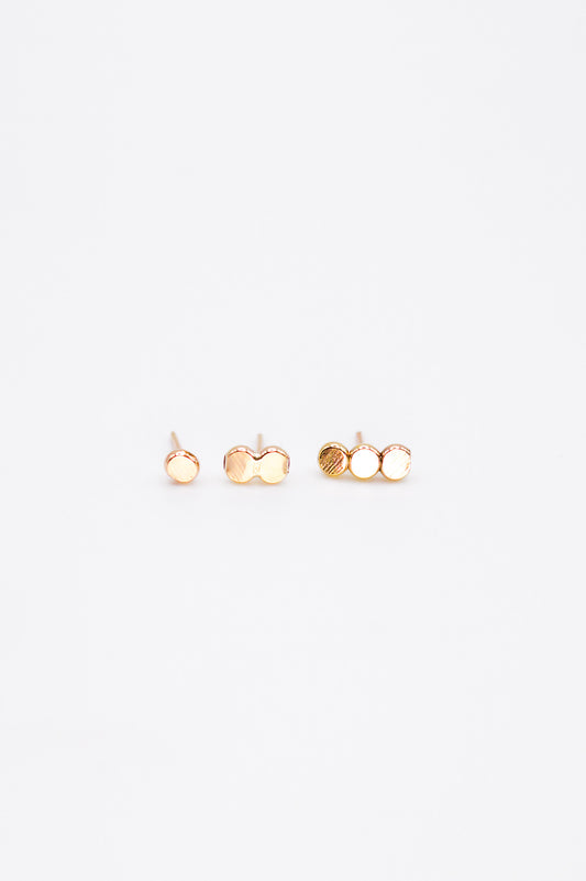 Hammered Bead Flat Back Stud Earring