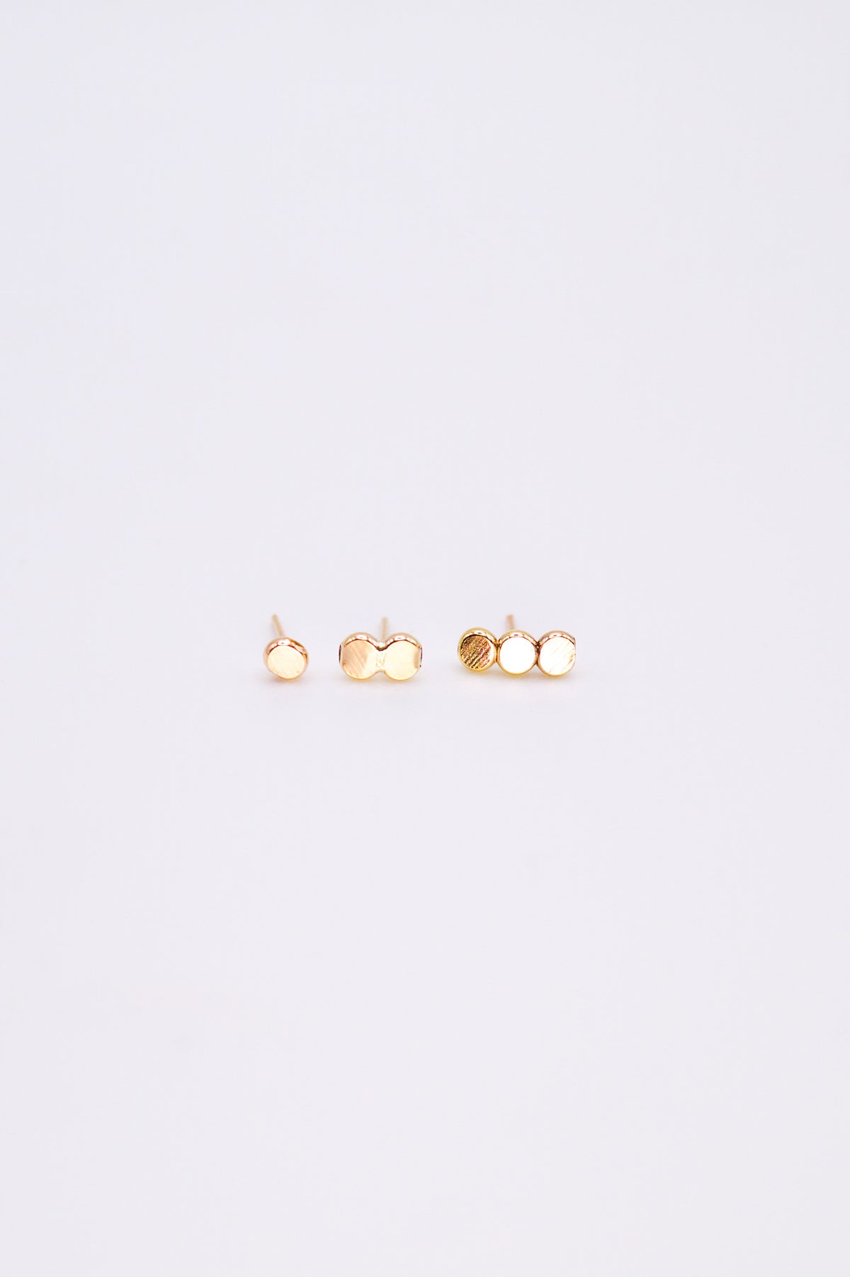 Hammered Bead Flat Back Stud Earring in Solid Gold
