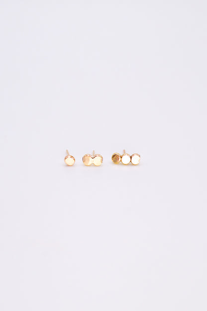 Hammered Bead Flat Back Stud Earring in Solid Gold