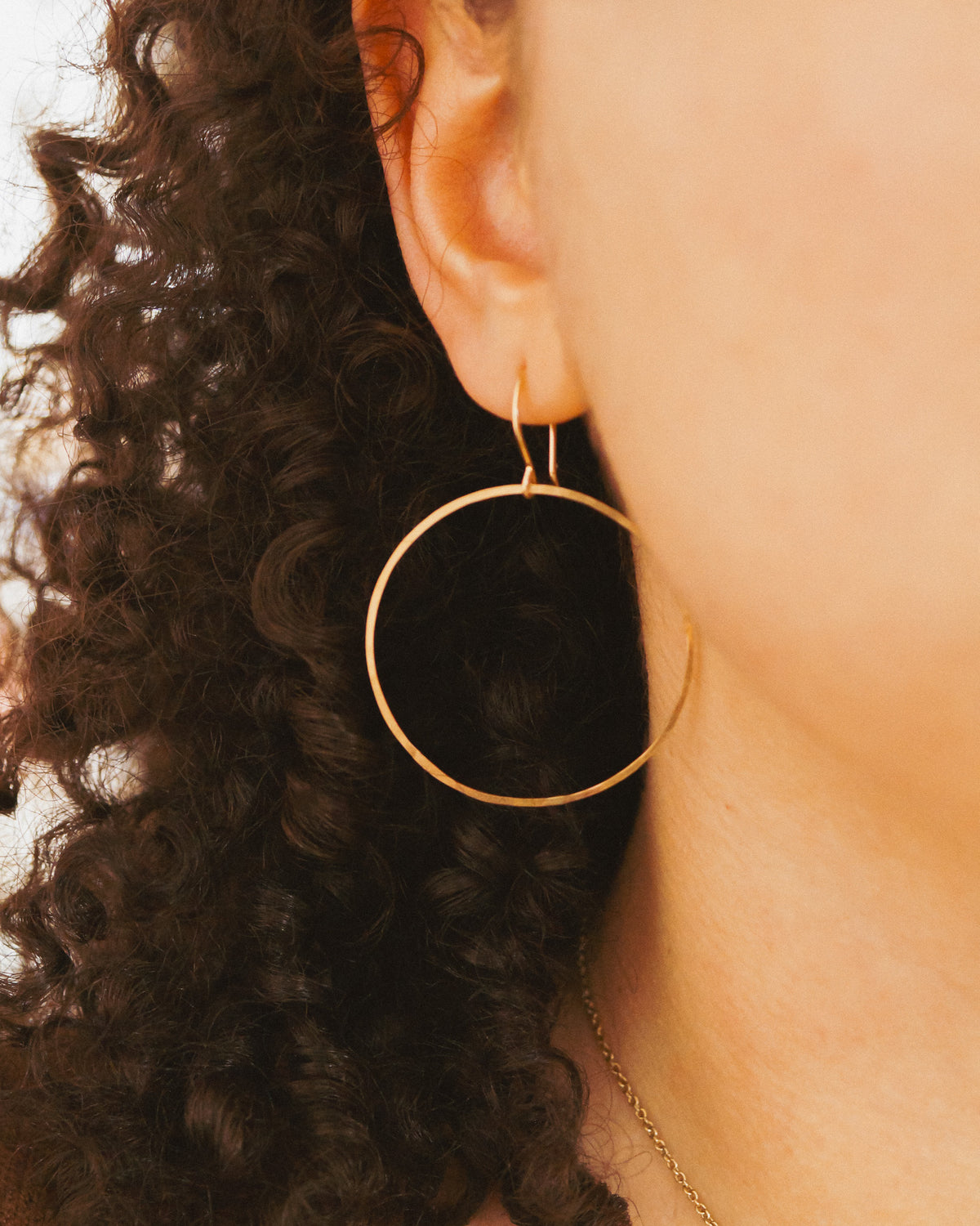Full Circle Hoop Earrings, Solid 14K Gold, Rose or White Gold
