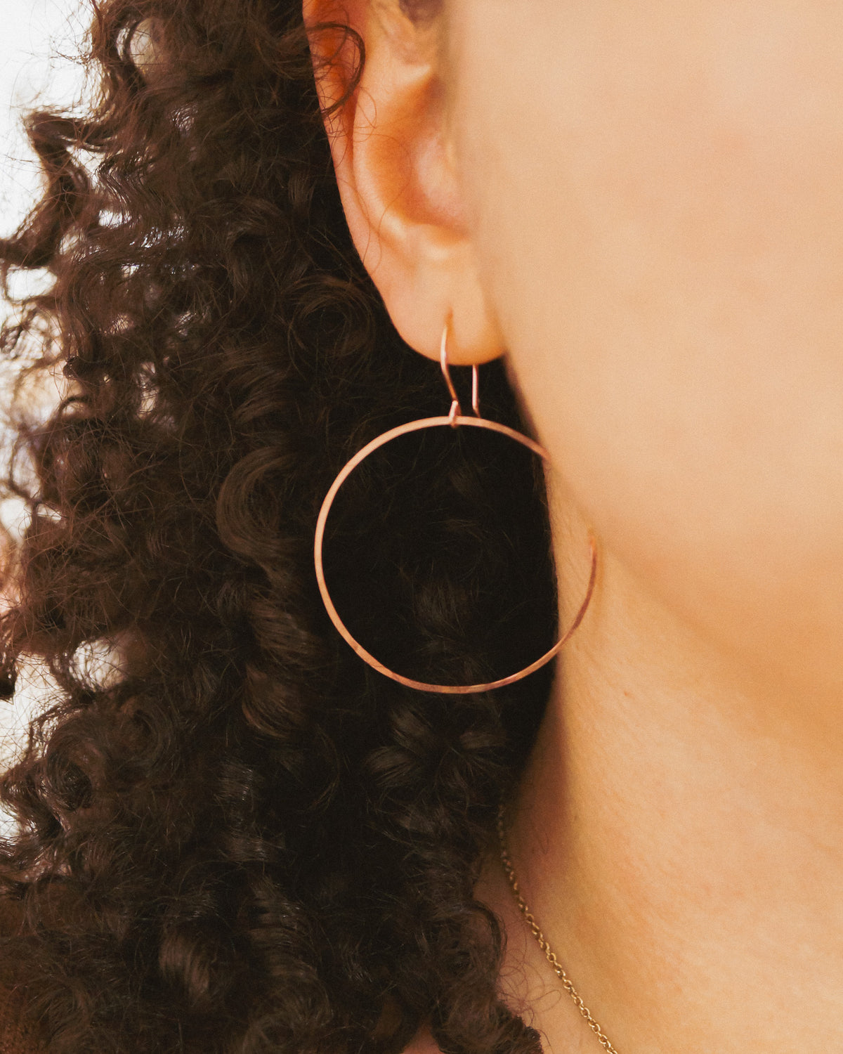 Full Circle Hoop Earrings, Solid 14K Gold, Rose or White Gold