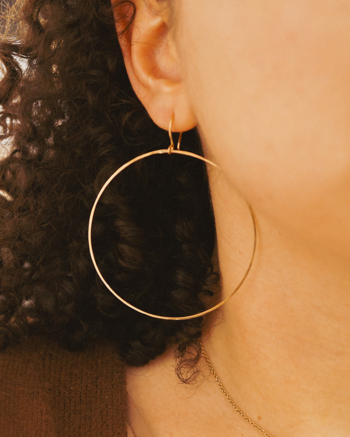 Full Circle Hoop Earrings, Solid 14K Gold, Rose or White Gold