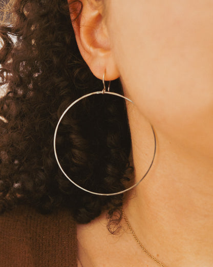 Full Circle Hoop Earrings, Solid 14K Gold, Rose or White Gold