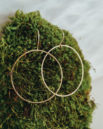 Full Circle Hoop Earrings, Solid 14K Gold, Rose or White Gold
