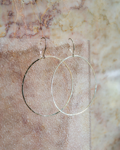 Full Circle Hoop Earrings, Solid 14K Gold, Rose or White Gold
