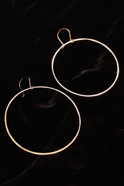 Full Circle Hoop Earrings, Solid 14K Gold, Rose or White Gold