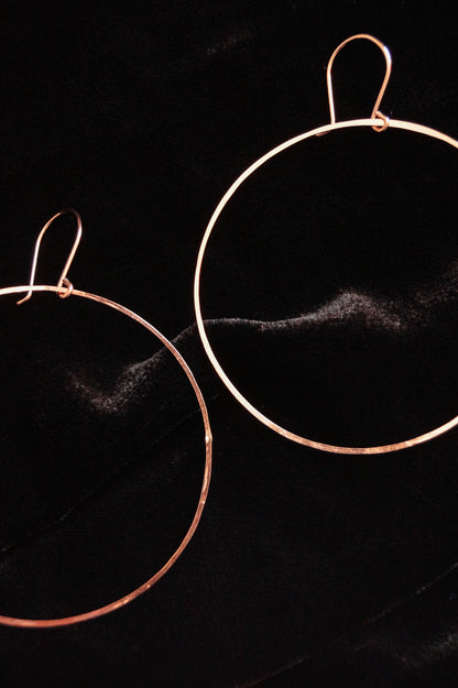 Full Circle Hoop Earrings, Solid 14K Gold, Rose or White Gold