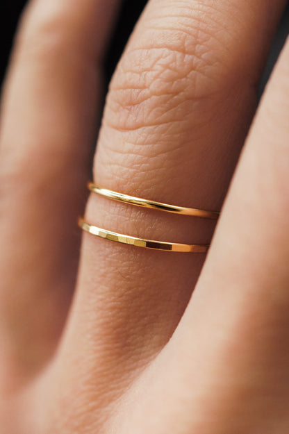 Medium Thick Ring, Solid 14K Gold