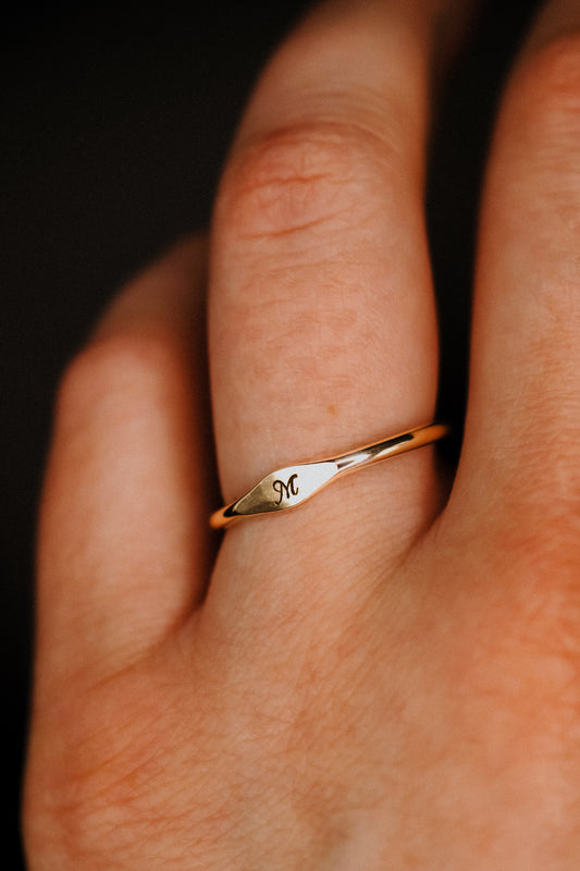 Signet Ring, Solid 14K Gold