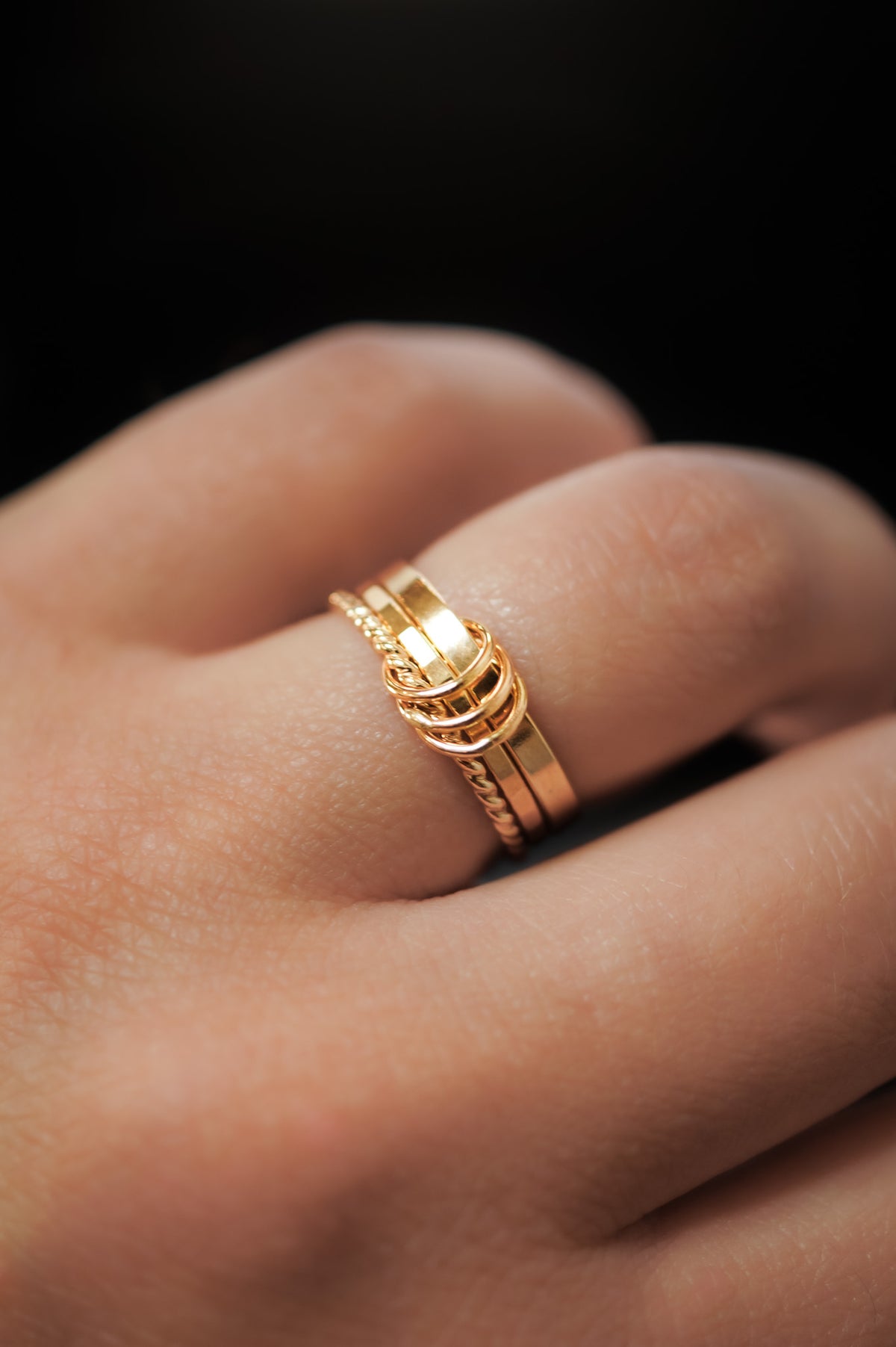 Triple Link Ring, 14K Gold Fill