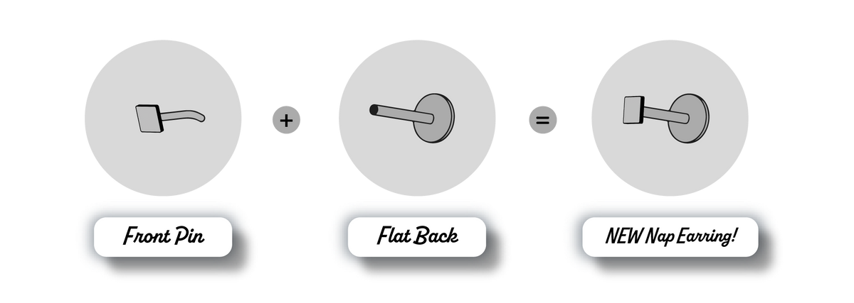 Flat Back Earring Parts Graphic HN