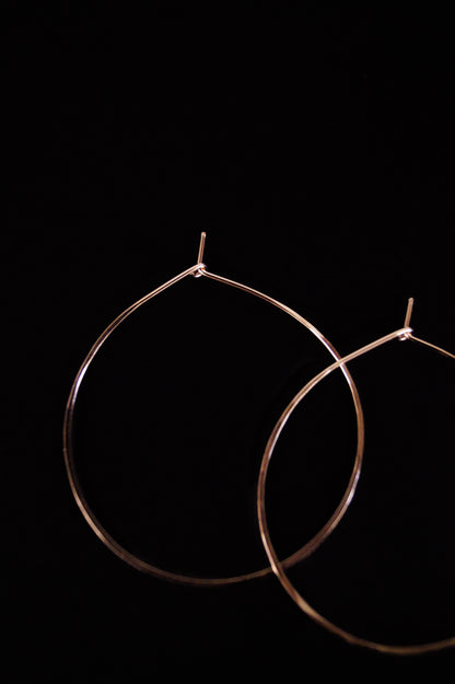 Classic Threader Hoop Earrings in Solid 14K Gold or Rose Gold