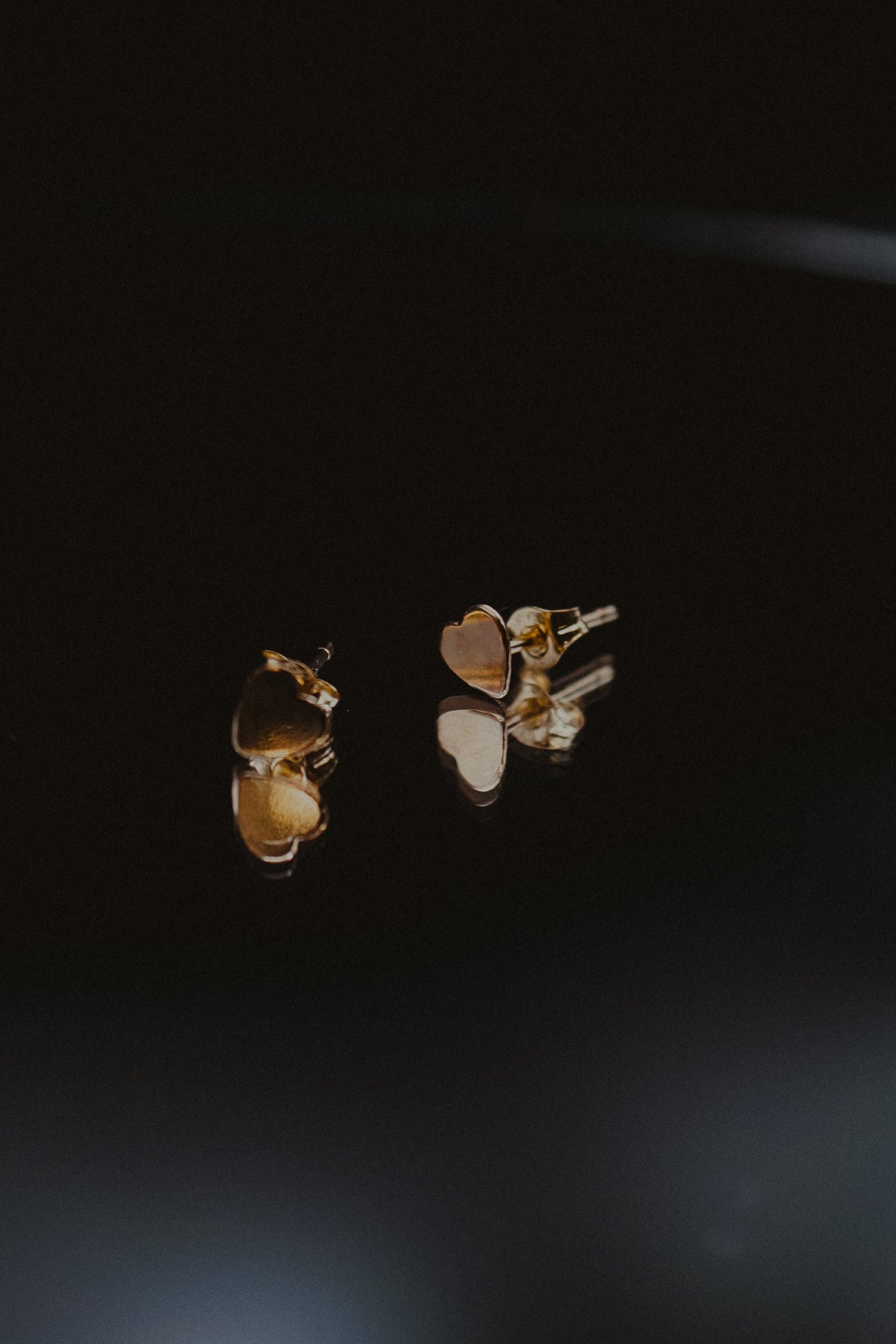 Heart Stud Earrings, Gold Fill