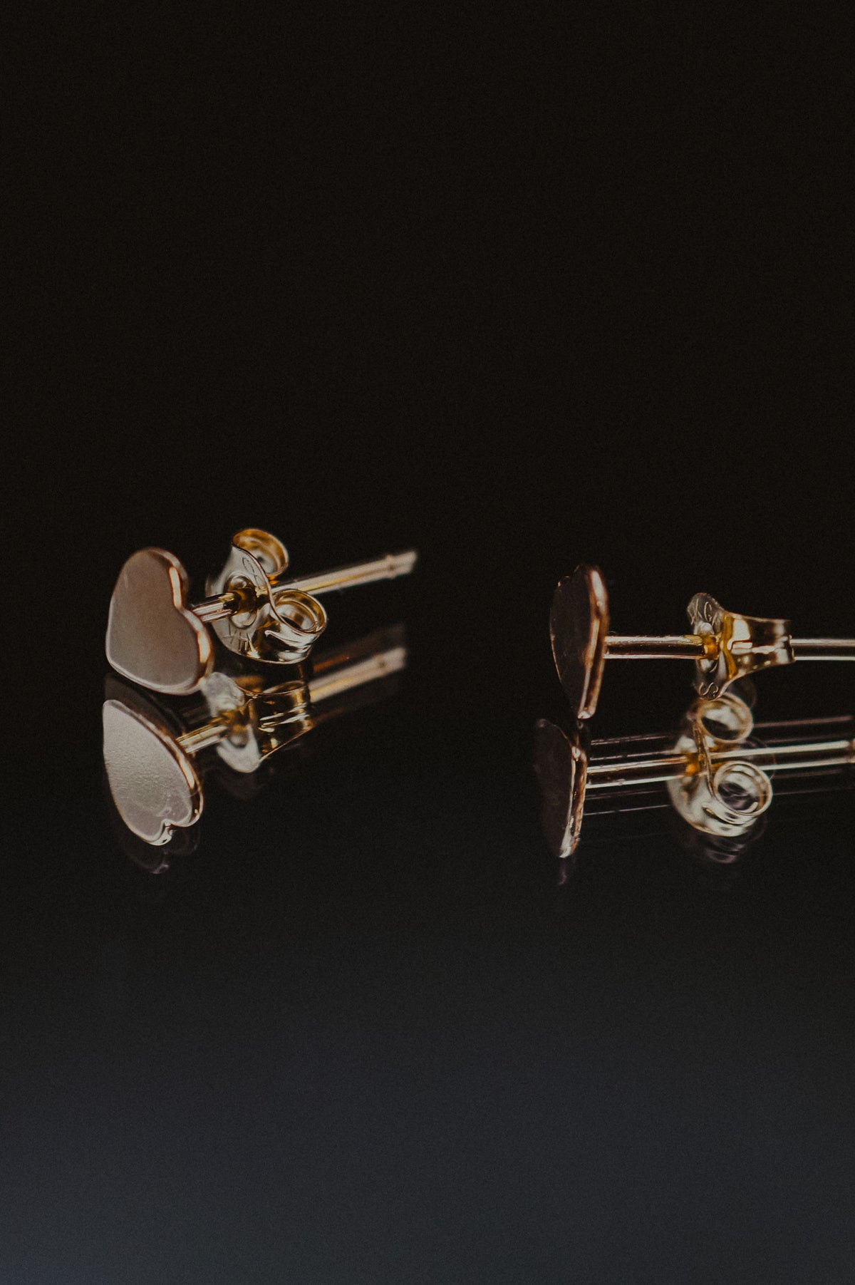 Heart Stud Earrings, Gold Fill
