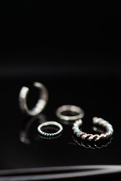 Twist Huggie Hoop Earring in Sterling Silver