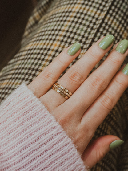 The Everyday Mini Bead Set of 3 Stacking Rings, Gold Fill or Rose Gold Fill