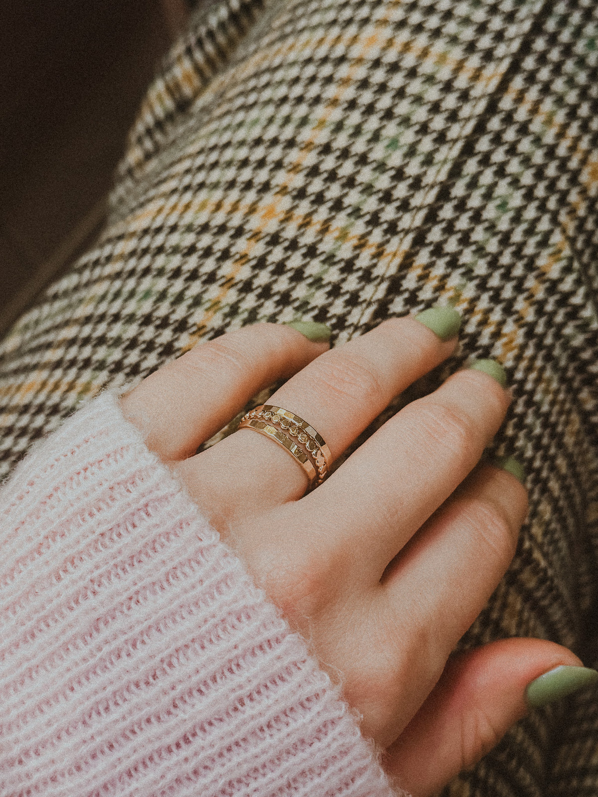 The Everyday Mini Bead Set of 3 Stacking Rings, Gold Fill or Rose Gold Fill