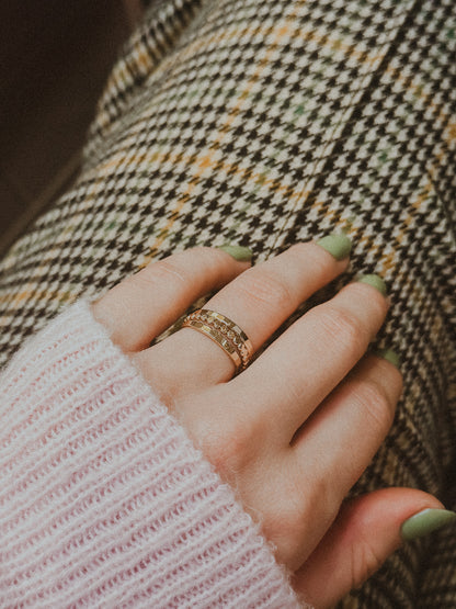 The Everyday Mini Bead Set of 3 Stacking Rings, Gold Fill or Rose Gold Fill