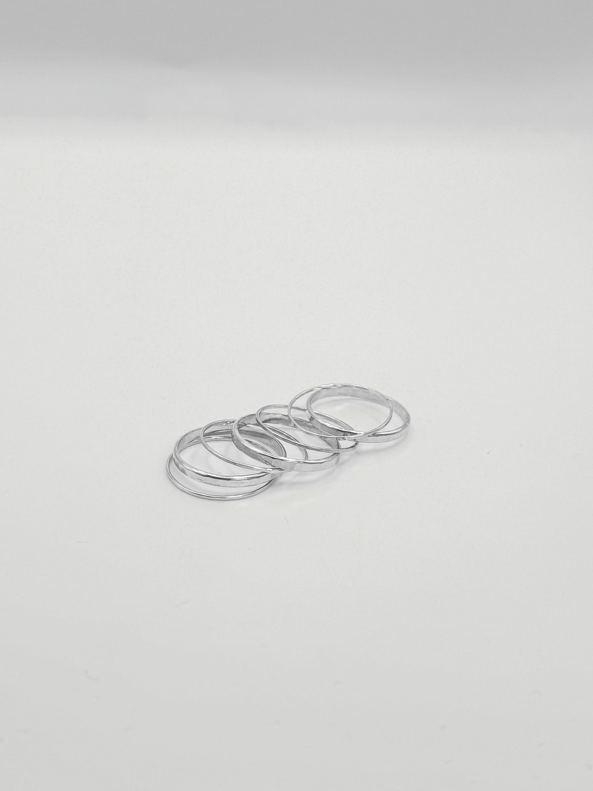 Hammered Thick & Thin Set of 7 Stacking Rings, Gold Fill, Rose Gold Fill or Sterling Silver
