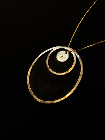 Monogram Circle Charm, Solid 14K Gold