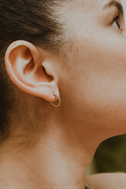 Chunky Twist Hoops in 14K Gold Fill, Rose Gold Fill or Sterling Silver