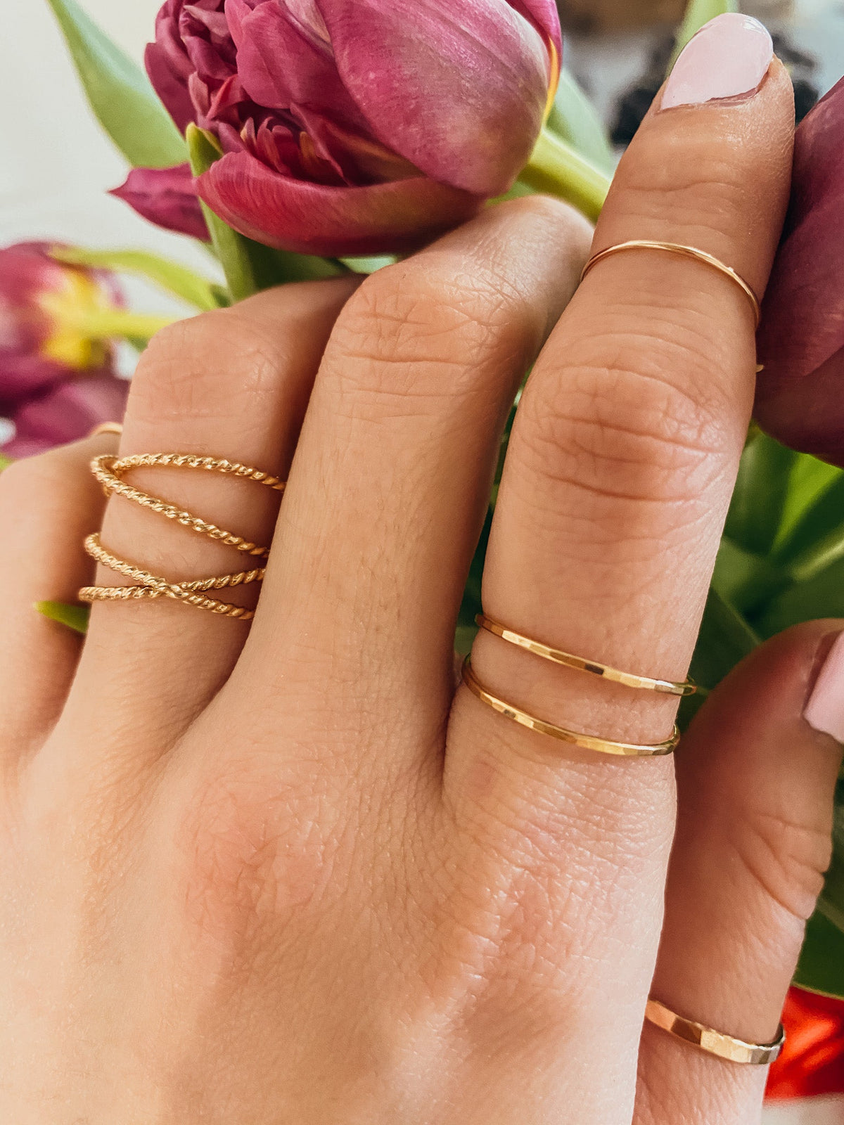 Large Twist Wraparound Ring, Solid 14K Gold