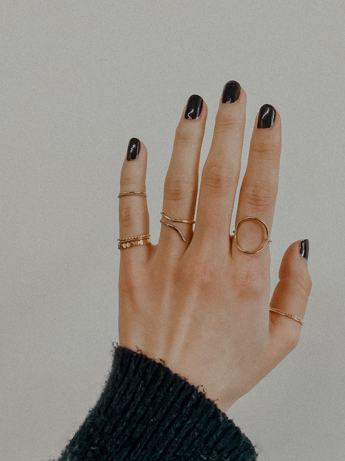 Bead Mixed Texture Set of 3 Stacking Rings, Gold Fill, Rose Gold Fill or Sterling Silver