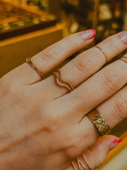 Twist Teardrop Set of 2 Stacking Rings in Gold, Rose Gold or Silver