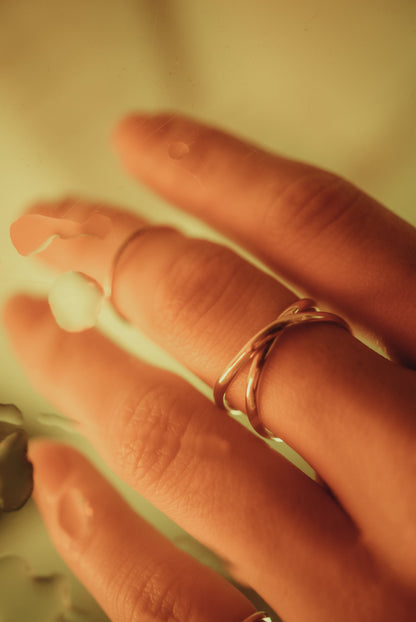 Infinity X-Ring, Solid 14K Gold
