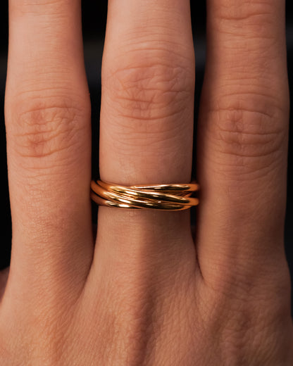 Thin Interlocking Set of 5 Rings, 14K Gold Fill