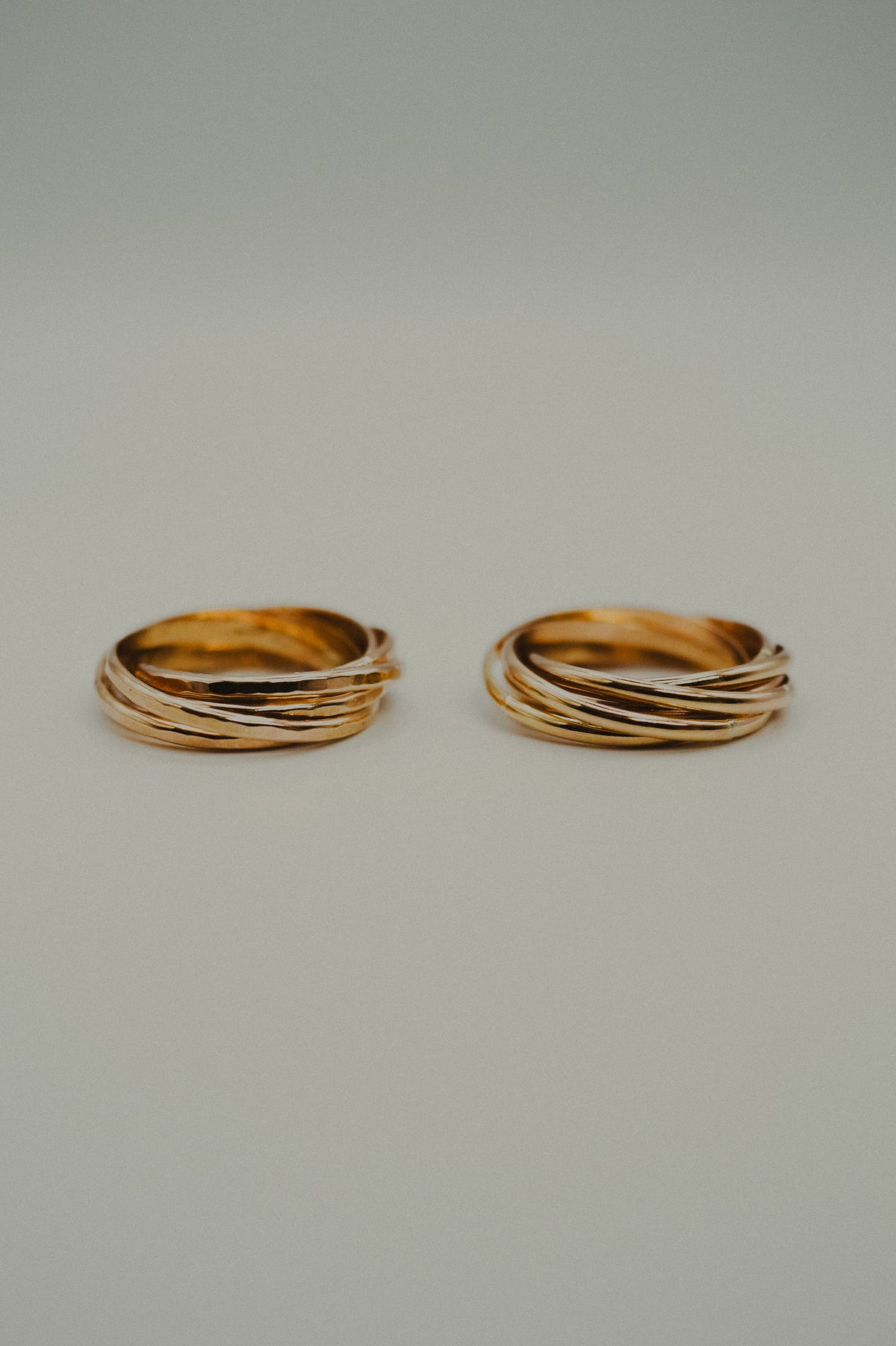 Thin Interlocking Set of 6 Rings, 14K Gold Fill