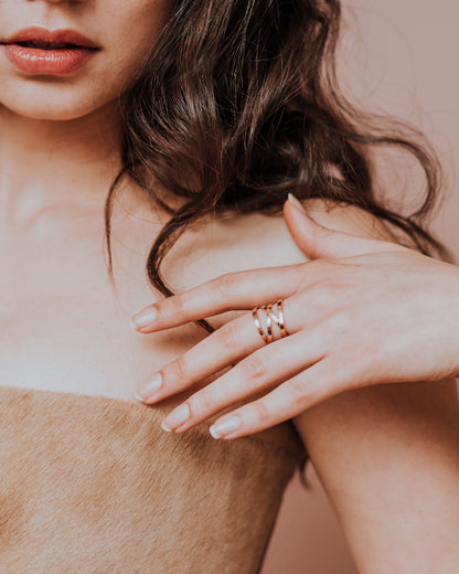 Ribbon Wraparound Ring, Solid 14K Rose Gold