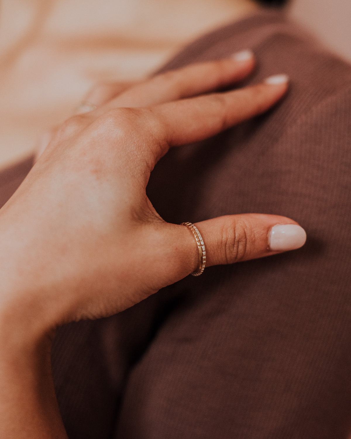 Half Lined Ring, 14K Gold Fill