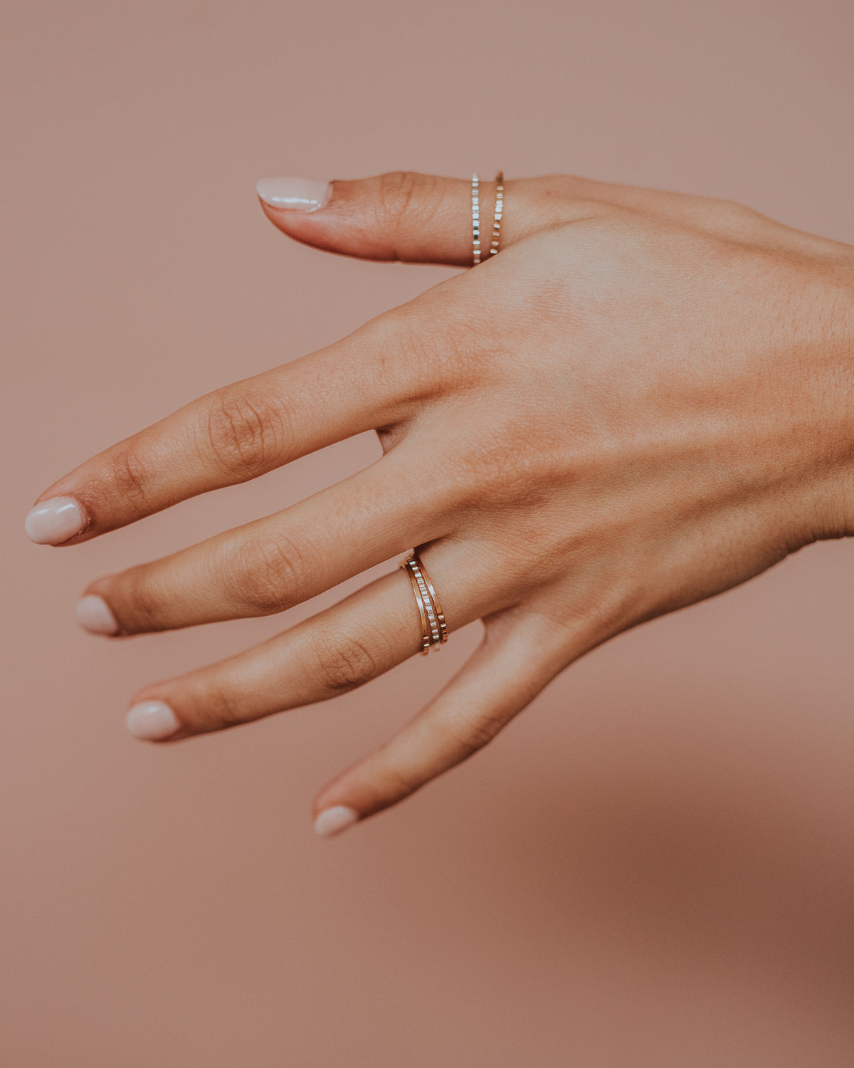 Half Lined Ring, 14K Gold Fill