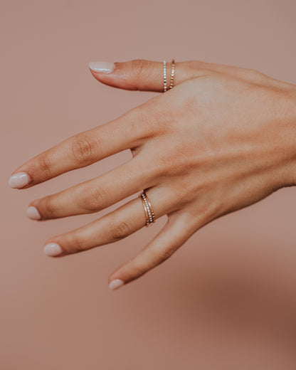 Half Lined Ring, 14K Gold Fill