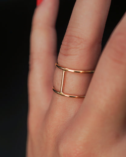 Large Cage Ring, Solid 14K Gold