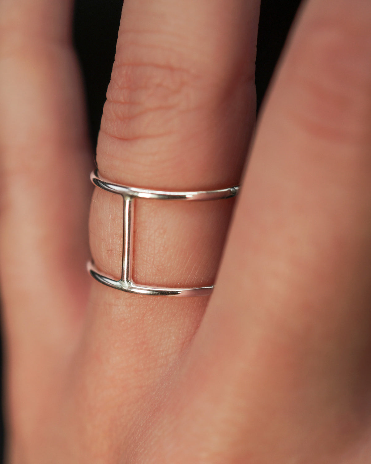 Large Cage Ring, Sterling Silver
