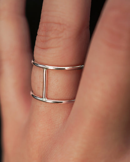 Large Cage Ring, Sterling Silver