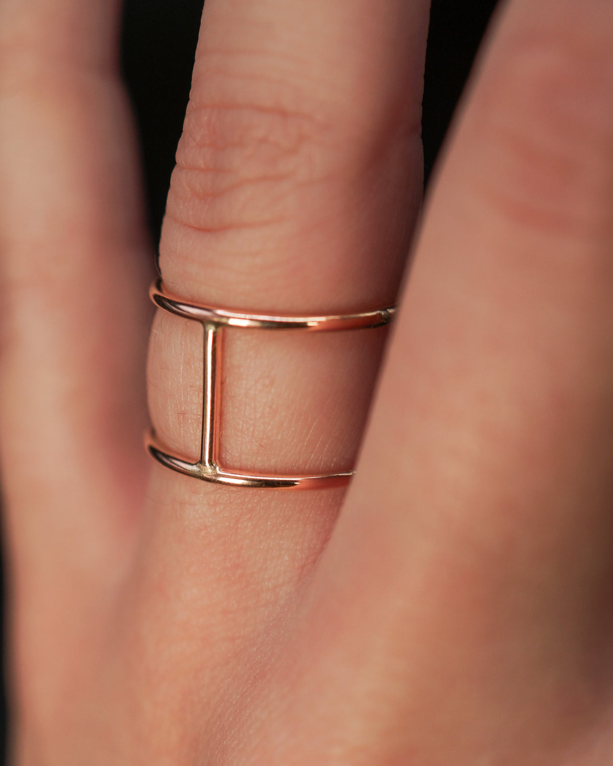 Large Cage Ring, Solid 14K Rose Gold