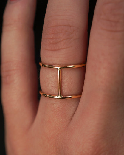 Large Cage Ring, Solid 14K Gold