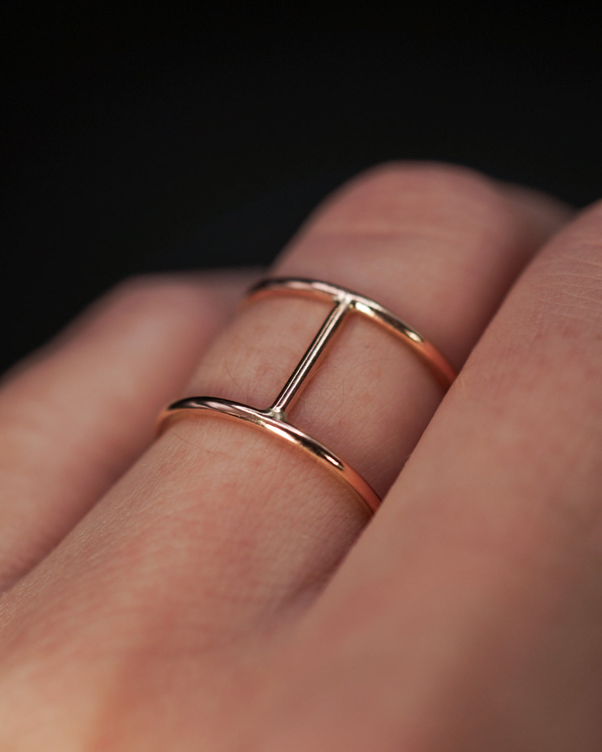 Large Cage Ring, Solid 14K Rose Gold