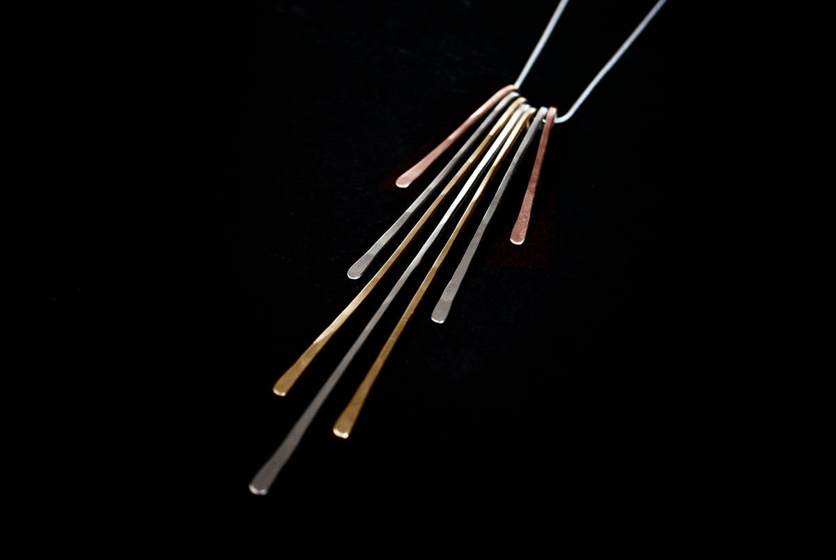 Large Sunburst Necklace, Gold Fill, Rose Gold Fill, or Sterling Silver