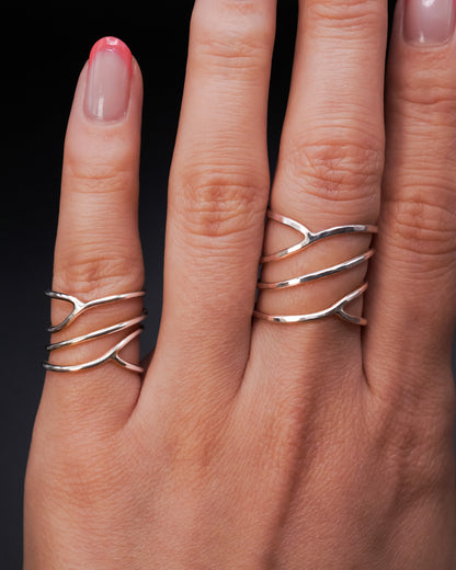 Curved Wraparound Ring, Sterling Silver