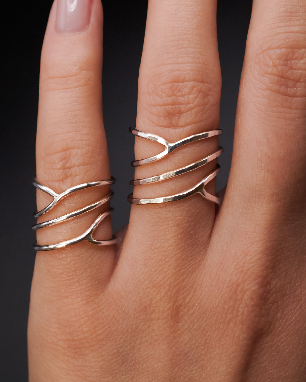 Curved Wraparound Ring, Sterling Silver