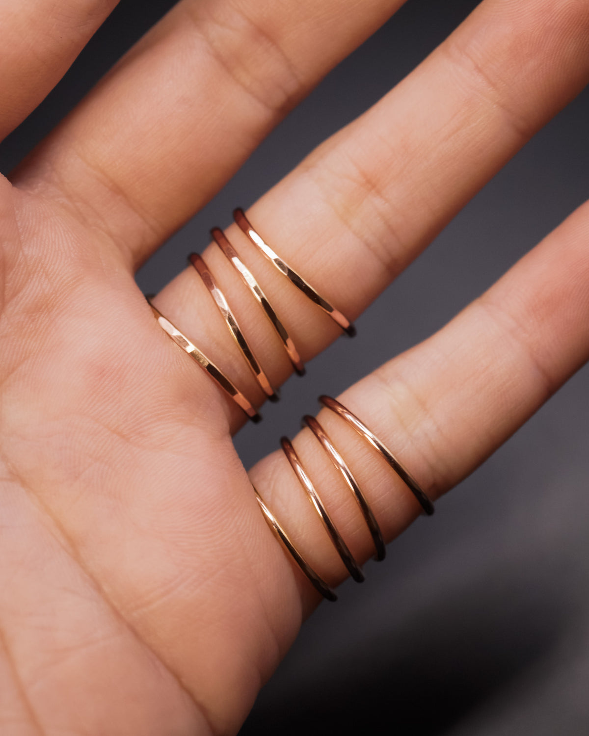 Curved Wraparound Ring, 14K Rose Gold Fill