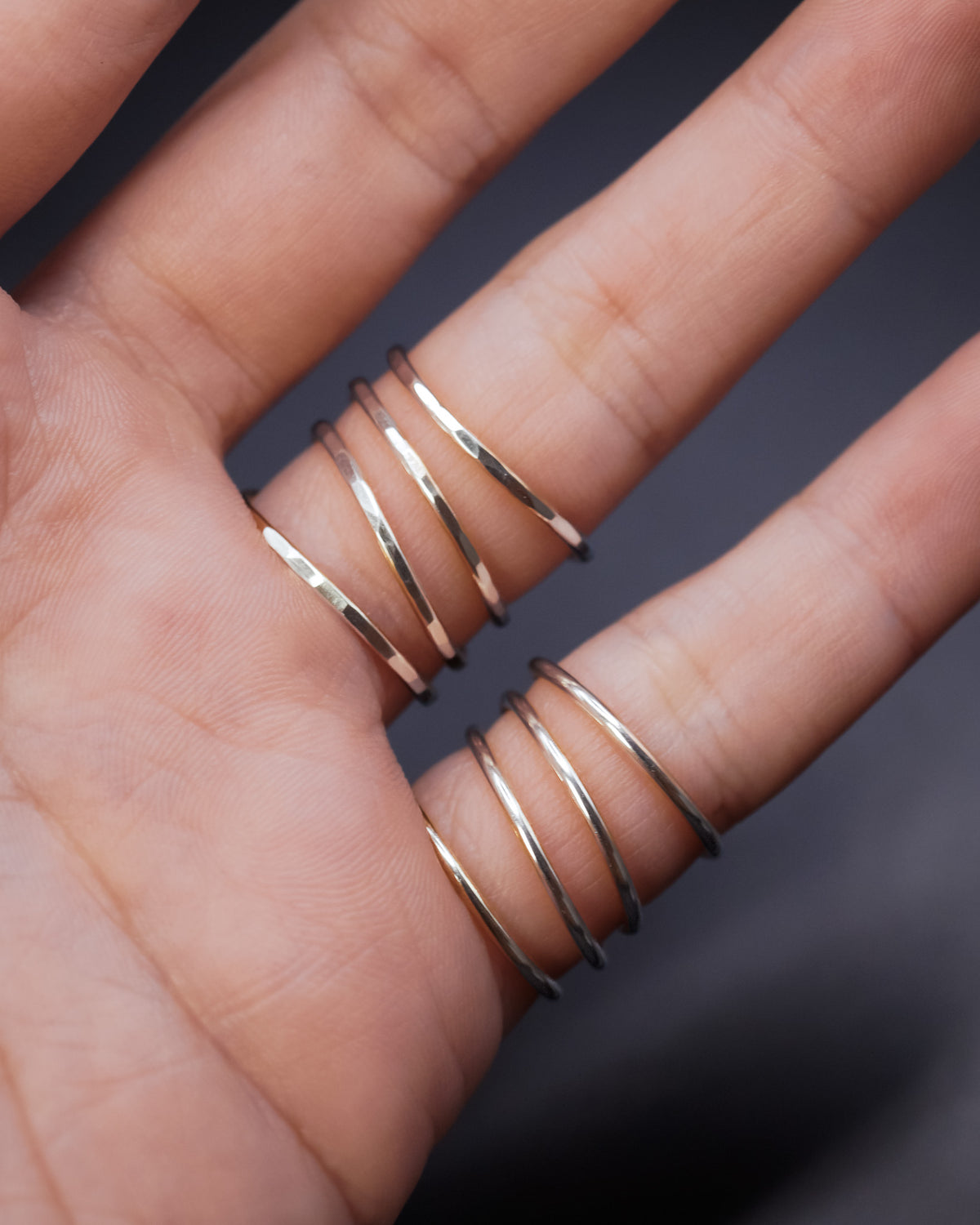 Curved Wraparound Ring, Sterling Silver