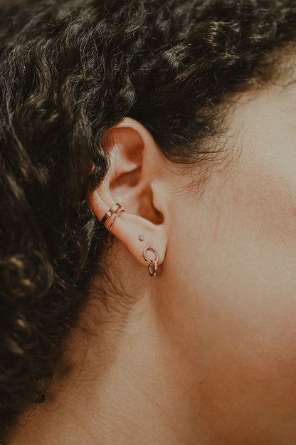 Link Stud Earrings, Gold Fill, Rose Gold Fill, or Sterling Silver