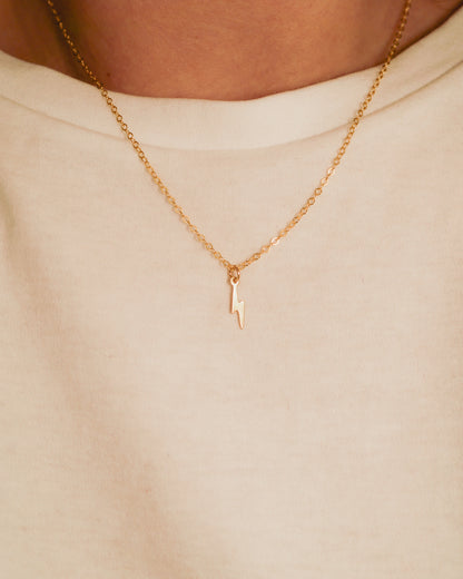Lightning Bolt Charm, Gold or Silver